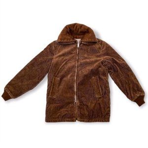 JCPenney Towncraft Boy's Or Women’s Grunge Corduroy Hooded Jacket Large 14/16